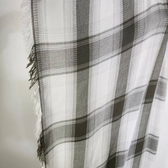 Maurices Womens Duster Cardigan Plaid Open Fringe Sleeveless Long Vest One Size - Picture 4 of 10